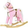 Qaba Rocking Horse with Sound, Ride on Horse with Saddle, Toddler Rocker, Gift for 3-8 Year Old, Pink - 4 of 4