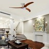 52" Flush Mount Ceiling Fan with Solid Wood Blades, Remote Control & Reversible Motor, Noiseless, 6 Speed, for Patio, Living Room, Bedroom - 4 of 4