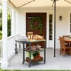 ORRD Outdoor Grill Cart with Foldable Side Table & 3-Tier Shelves, Stainless Steel Pizza Oven Stand, Mobile BBQ Prep Table with Hooks & Wheels - 4 of 4