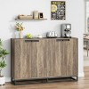 Buffet Sideboard Cabinet, 55" Wide Entryway Console with 4 Doors & Adjustable Shelves,Wood Coffee Bar Cabinet for Living Room, Dining Room, Kitchen - 2 of 4