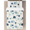 Sweet Jojo Designs Girl Twin Comforter Bedding Set Watercolor Floral Blue Pink and White 2pc - 3 of 4