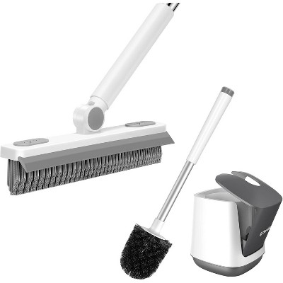 SetSail Grout Cleaner Brush with Long Handle & Toilet Brush and Holder