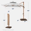 Best Choice Products 10ft Square Woodgrain Pattern 2-Tier Outdoor Solar LED Cantilever Umbrella w/ Base - 2 of 4