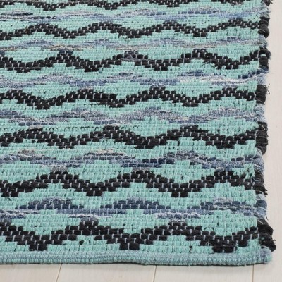 Coastal Montauk Black Cotton-Wool Flat Weave 3x5 Rug