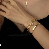 Reoxvo 14K Gold Plated Bangle Cuff Bracelets for Women Non Tarnish Gold Bracelet Stack Jewelry Set for Women Trendy - 2 of 4