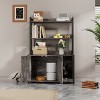 KTMBDW Cat Litter Box Enclosure, Hidden Litter Box Cabinet Furniture with Scratch Pad and Shelf Storage, Indoor Cat House for Hallway, Bedroom - 3 of 4