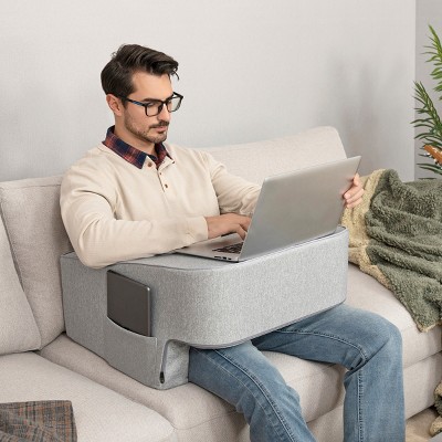 Lavish Home Reading Pillow for Gaming, Gray