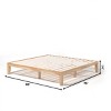 Infans King Size 14" Wooden Bed Frame Mattress Platform Wood Slats Support Natural - 2 of 4