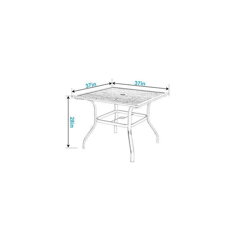 37&#34;x37&#34; Square Patio Dining Table with Umbrella Hole - Captiva Designs, 5 of 10