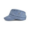 TIME HOLLOW Blue Denim Washed Vintage Flat Top Hat - 3 of 3