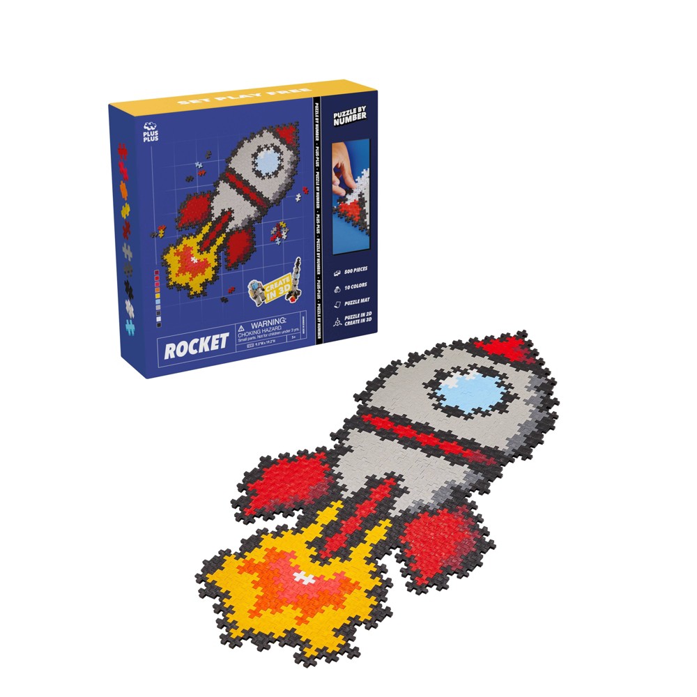 Photos - Construction Toy Plus-Plus  Puzzle by Number - 500pc Rocket 