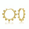 Elegant 14K Yellow Gold Hoop Earrings Adorned with Sparkling Cubic Zirconia for a Glamorous and Sophisticated Look - 3 of 3