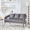 VASIP 53" Modern Velvet Open-Back Loveseat  with 3 Pillows and Metal Legs,Mini Sofa for Living Room,Bedroom,Apartment,Beige - 4 of 4