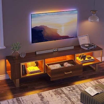 Bestier 70 inch High Gloss TV Media Console for Living Room