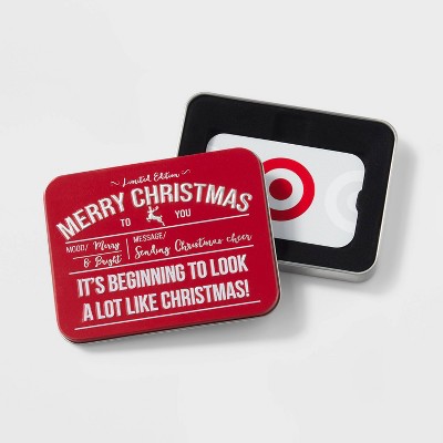 Merry Christmas Tin Gift Card Holder Red - Wondershop™