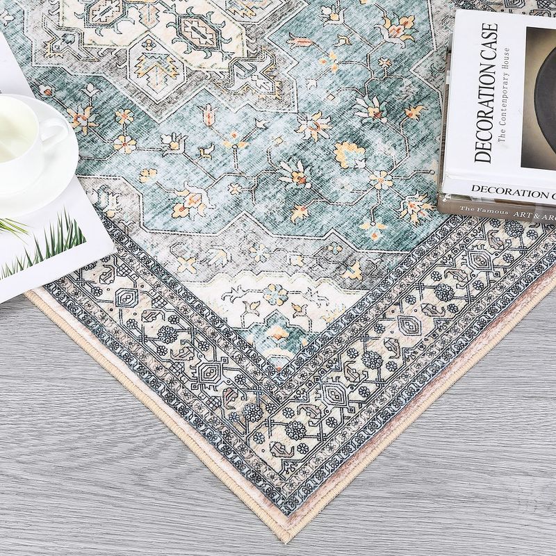 Area Rug Washable Rug Vintage Bohemian Rug, Ultra Soft Area Rugs for Bedroom Living Room Dining Room, 5 of 11