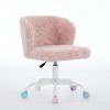 Ridstar Adjustable Swivel Home Office Chair with Metal Base-Pink - 3 of 4