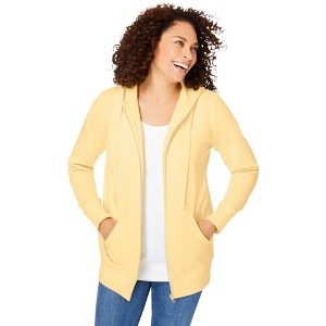 Woman Within Plus Size Better Fleece Zip-Front Hoodie - 1 of 4