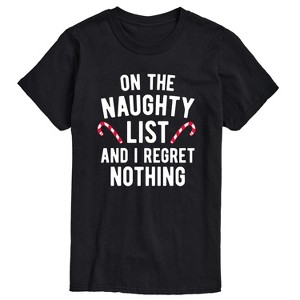 Men's - Instant Message - On The Naughty List I Regret Nothing Short Sleeve Graphic T-Shirt - 1 of 4
