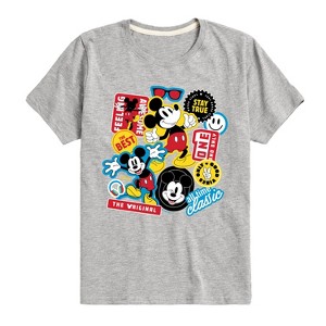 Boys' - Disney - Mickey Sticker Look Short Sleeve Graphic T-Shirt - 1 of 4