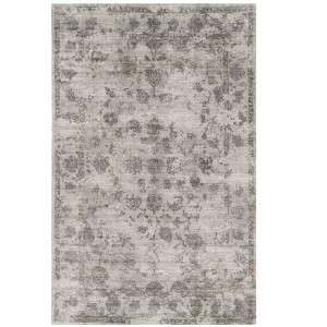 HomeRoots 5' X 7' Beige Tan And Gold Abstract Hand Loomed Distressed Area Rug - 1 of 4