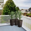 Naysaye 3PCS Outdoor Planters, 24" Tall Large Taper Planters with Drainage Holes and Plug, Flower Pots for Patio, Brown, 14.25"*14.25"*24" - 2 of 4
