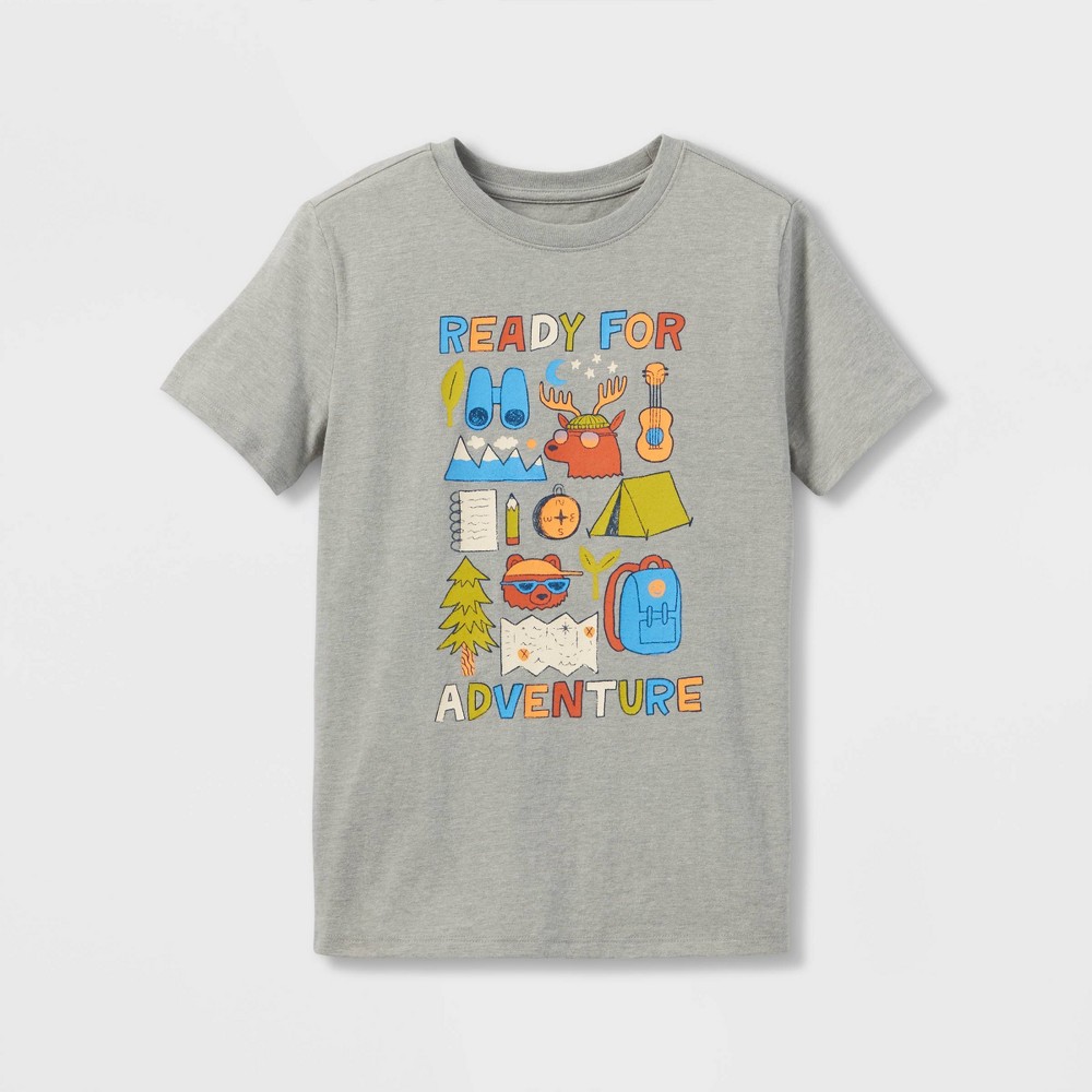 Boys' 'Ready for Adventure' Camping T-Shirt - Cat & Jack™ Gray S (2 shirts)