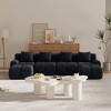 135.4'' Charcoal Fuzzy Fabric U-Shaped Modular Sectional Sofa with 2 Ottomans and 4 Pillows, Boneless Convertible Cloud Couch - 3 of 4