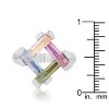 Slickblue Stylish Multicolor Cocktail Ring, 10ct Cubic Zirconia, Rhodium-Plated, Geometric Fashion Design, Sizes 5-10 - image 3 of 4