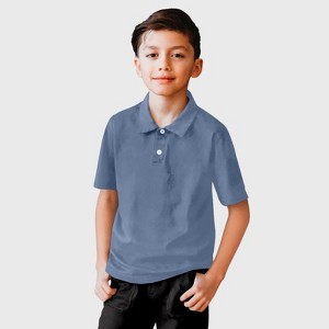 City Threads Boys Soft Cotton Jersey 2-Button Short Sleeve Polo Shirt - USA-Made - 1 of 4