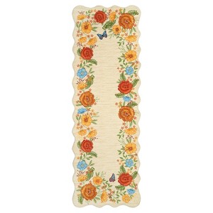 Washable Modern Floral Print Summer Spring Area Rugs, Soft Non Slip Botanical Floor Carpet for Home Office - 1 of 4