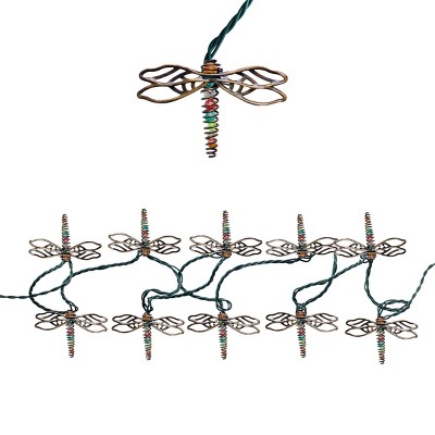 Photo 1 of 10 Bulb Metal Decorative Dragonfly LED String Lights - Alpine Corporation