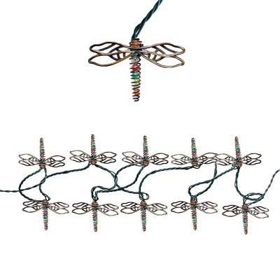 10 Bulb Metal Decorative Dragonfly Led String Lights - Alpine Corporation :  Target