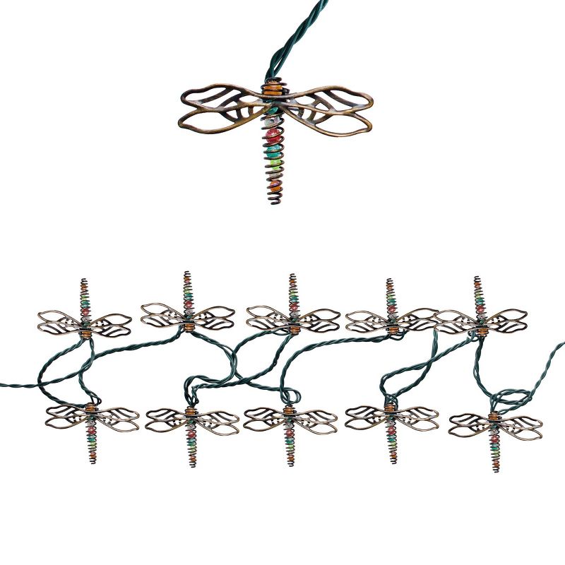 10 Bulb Metal Decorative Dragonfly LED String Lights - Alpine Corporation, 1 of 5