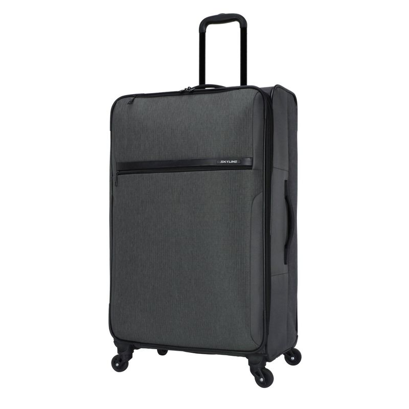 Skyline Softside Large Checked Spinner Suitcase - Gray Heather, 4 of 10