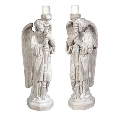 Design Toscano Padova Guardian Angel Statues: Set of Left & Right, off-white