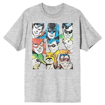 Justice League Superhero Collage Art Men's Athletic Heather T-shirt