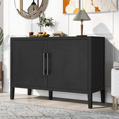 VYNXARIA Storage Cabinet Sideboard Wooden Cabinet with 2 Metal handles and 2 Doors for Hallway, Entryway, Living Room