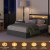 GDFStudio Veyra Modern Wooden Upholstered Platform Bed Frame with 4 Drawers, LED Lights and Charging Port - 4 of 4