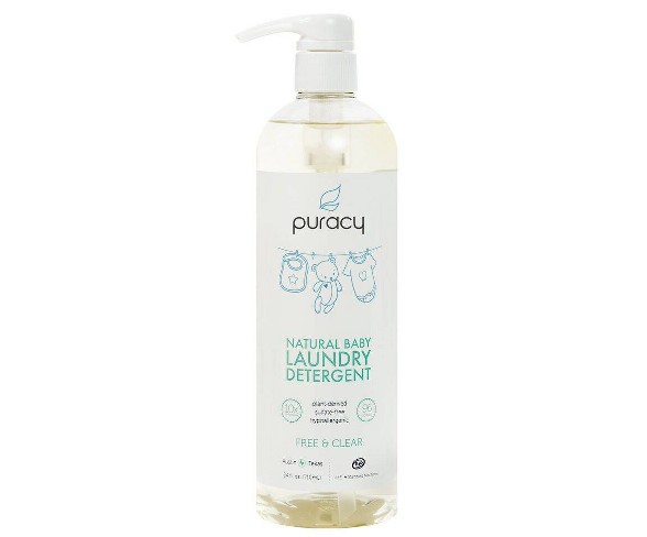 Puracy Natural Baby Liquid Laundry Detergent, -Based for Sensitive Skin, Free & Clear - 24oz
