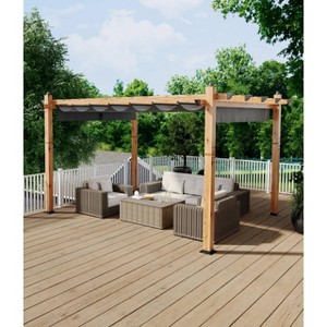 Aluminum Pergola, Outdoor Metal Pergola with Adjustable Canopy, Reinforced Frame Outdoor Shelter for Backyard, Garden and Deck - 1 of 4