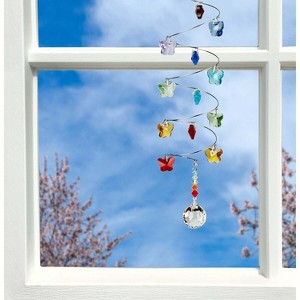 Woodstock Crystal Suncatchers, Crystal Spiral Butterflies Ball, Crystal Wind Chimes For Inside, Office, Kitchen, Living Room Decor, 10"L - 1 of 4