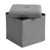 VECELO 46"/30"/15"/11.8" Folding Storage Ottoman Bench, Storage Chest, Linen Fabric Foot Rest Stool, Storage Footstools, Folding Storage Ottoman - 3 of 4