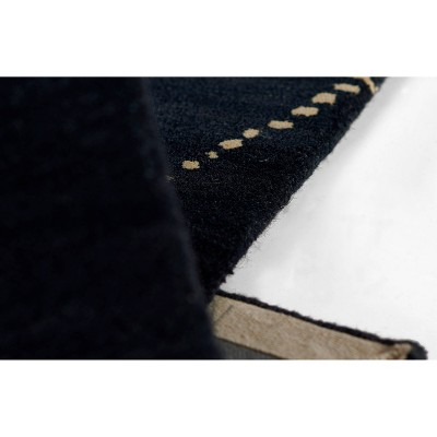 Hand Tufted Navy Wool Abstract 5' x 8' Rug