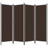vidaXL 4-Panel Room Divider Brown 78.7 inches x70.9 inches - 2 of 4
