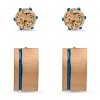 Steeltime Men's two tone blue ip and 18k rose gold plated stainless steel huggies/simulated peach diamond stud earrings 2pc set - 2 of 4