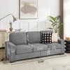 SeaCamel 83.86"Corduroy Fabric sofa,Modern Compressed Couch,3-Seater Sofa, Furniture for Living Room,Bedroom,office ,Black - 3 of 4