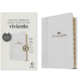 Biblia Manual Ntv, Letra Grande Con Filament (Sentipiel, Blanco, Índice, Letra Roja) - (Leather Bound) - 1 of 1