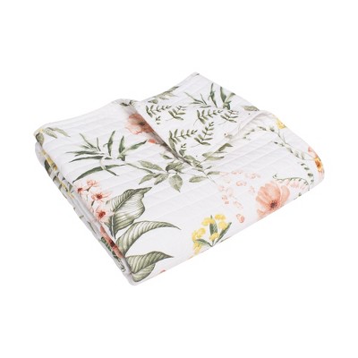 Viviana Floral Reversible Cotton Quilted Throw