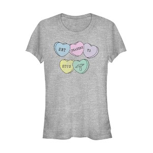 Juniors Womens Star Trek Valentine Phasers to Stun Candy Hearts T-Shirt - 1 of 3
